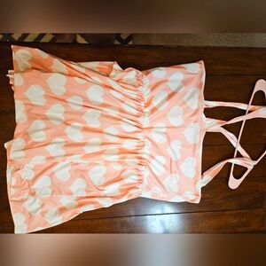 Summer dress 👗 pink with white hearts super soft, strechy and cute!